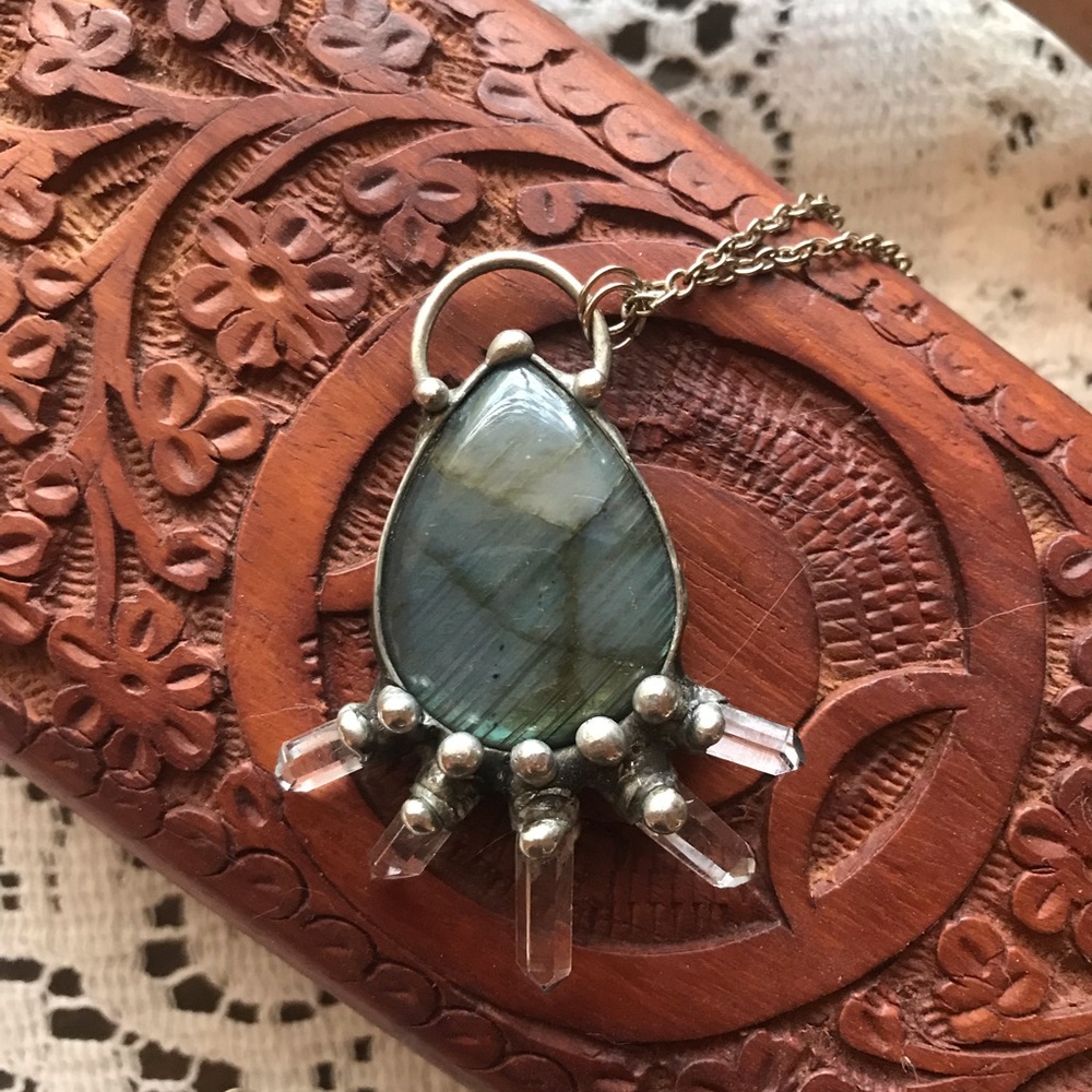 OOAK Labradorite and Quartz Necklace!